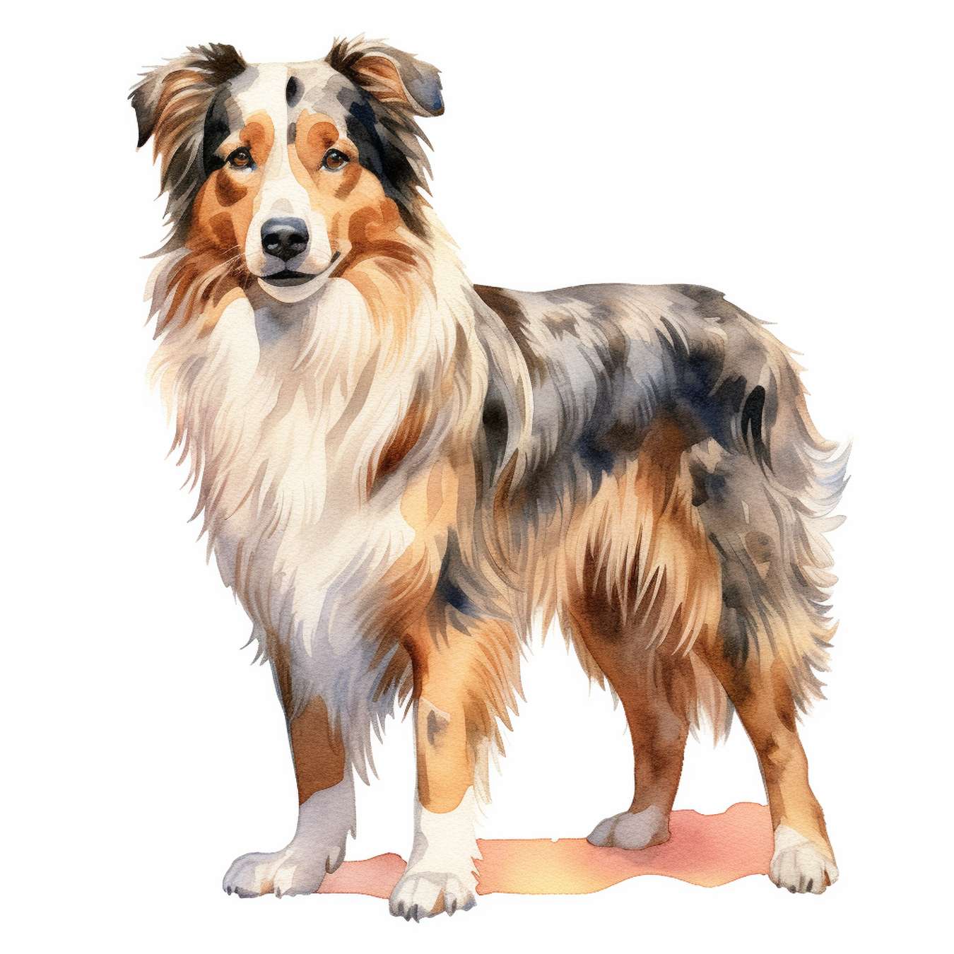 chien berger-australien watercolor